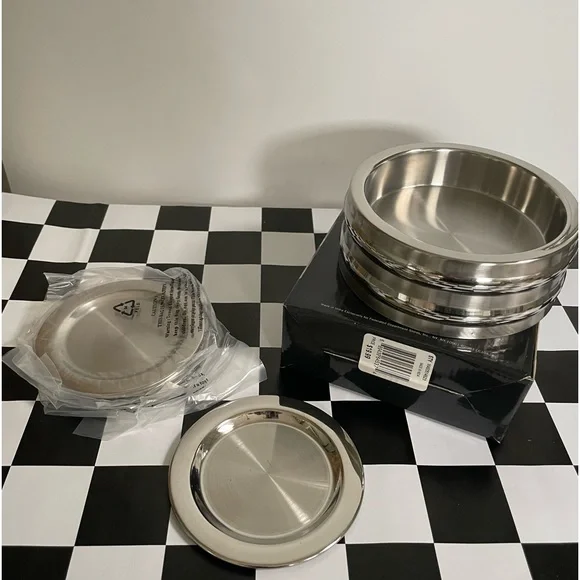 Hotel Collection 6 stainless steel coasters with wine bottle coaster - Picture 3 of 6